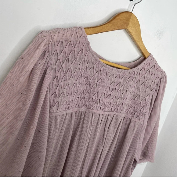 🌟NEW Intimately Free People Pink Smocked Billowy Perfect Catch Bodysuit Medium - Picture 5 of 12